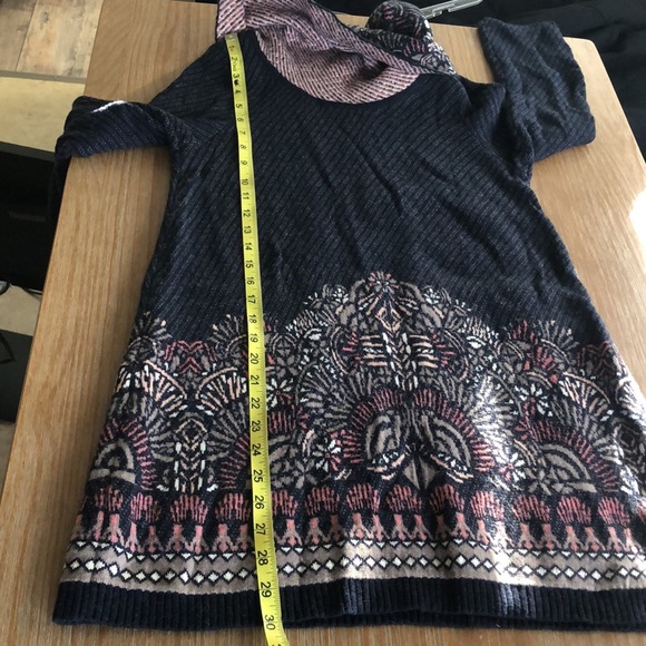 Anthropologie Moth Imperial Garden Cowl Neck Sweater Dress Tunic Womens Size S - Picture 13 of 14